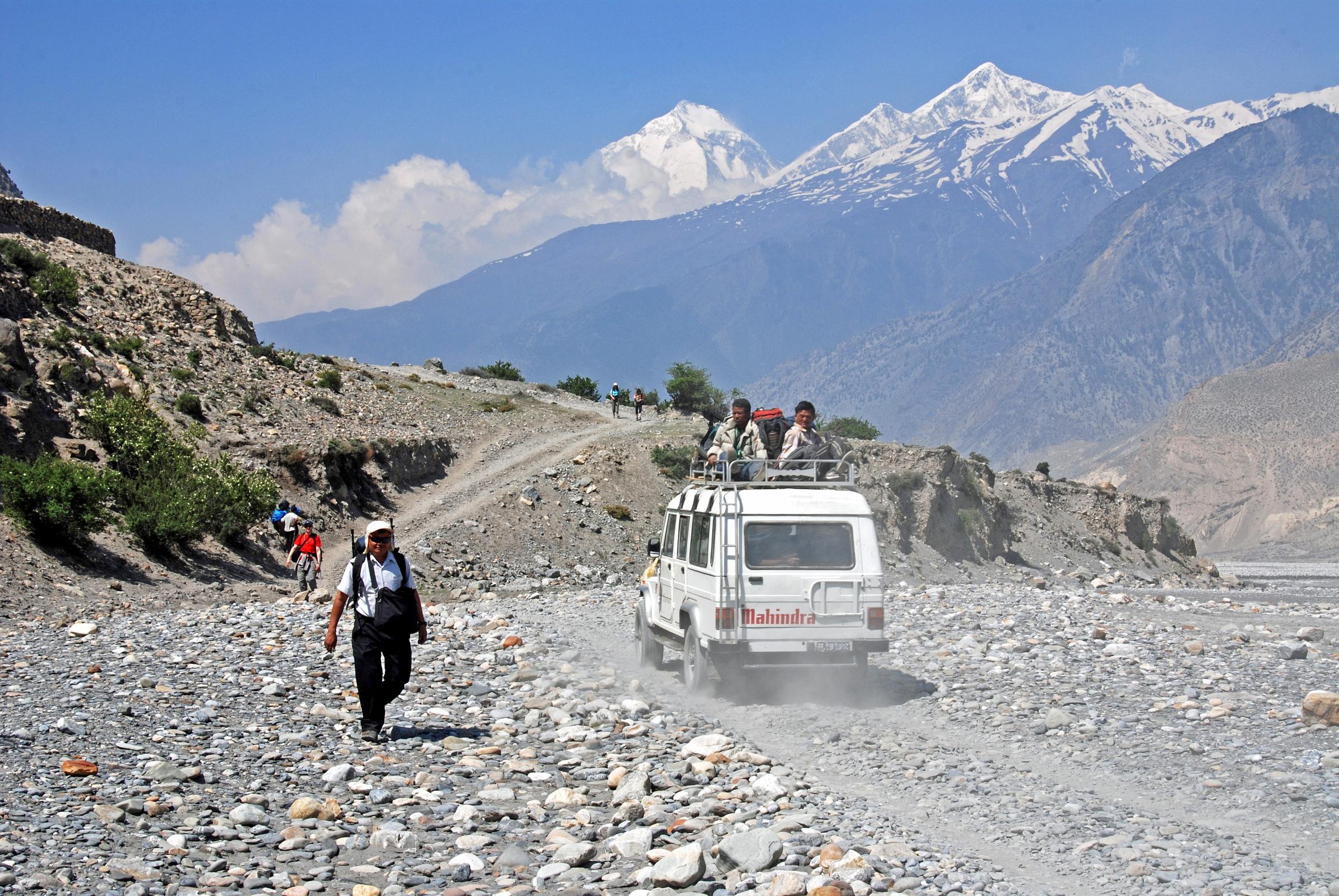 105 Road From Jomsom To Kagbeni With Dhaulagiri 